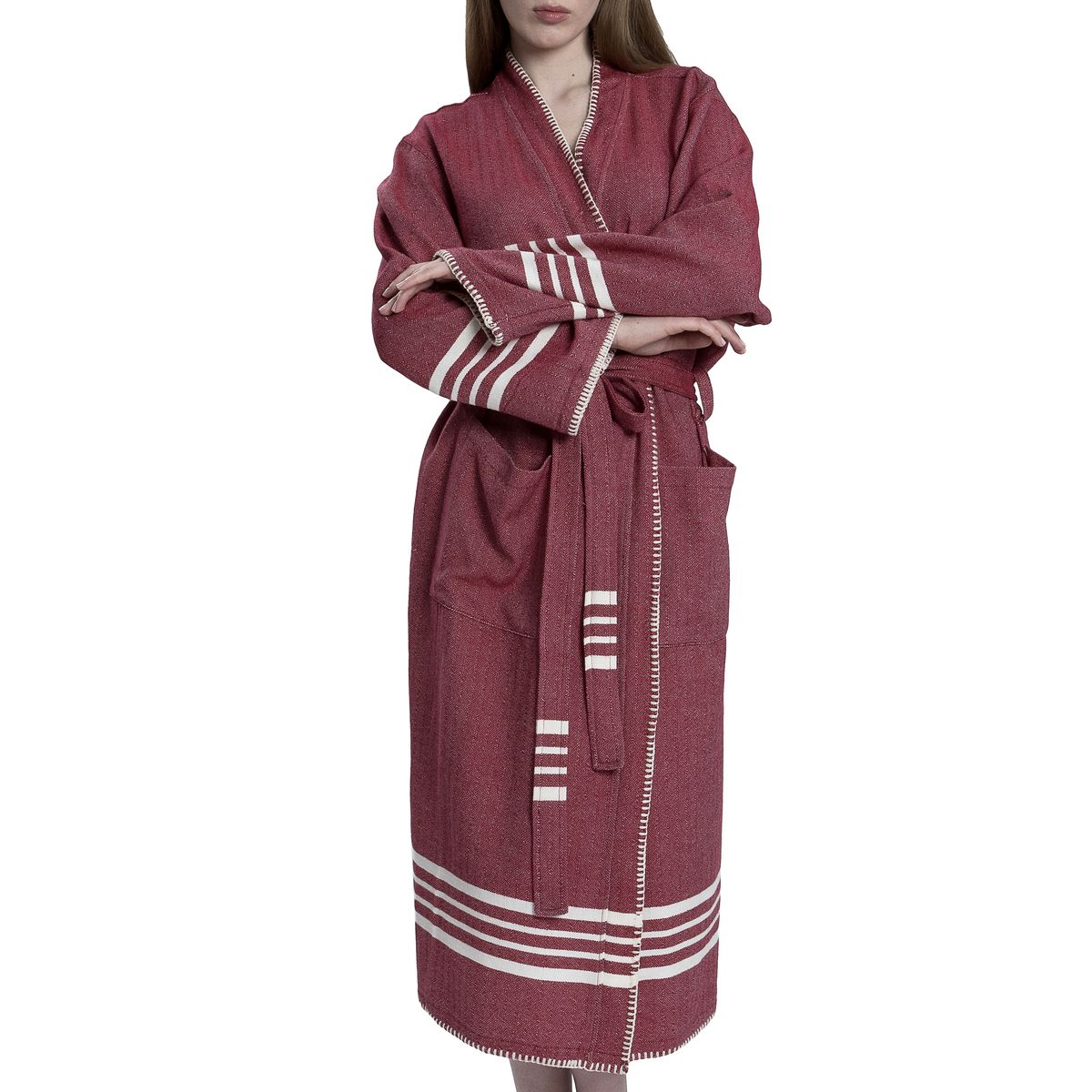 Organic Turkish Cotton Kimono Bathrobe – Lightweight Spa & Home Robe