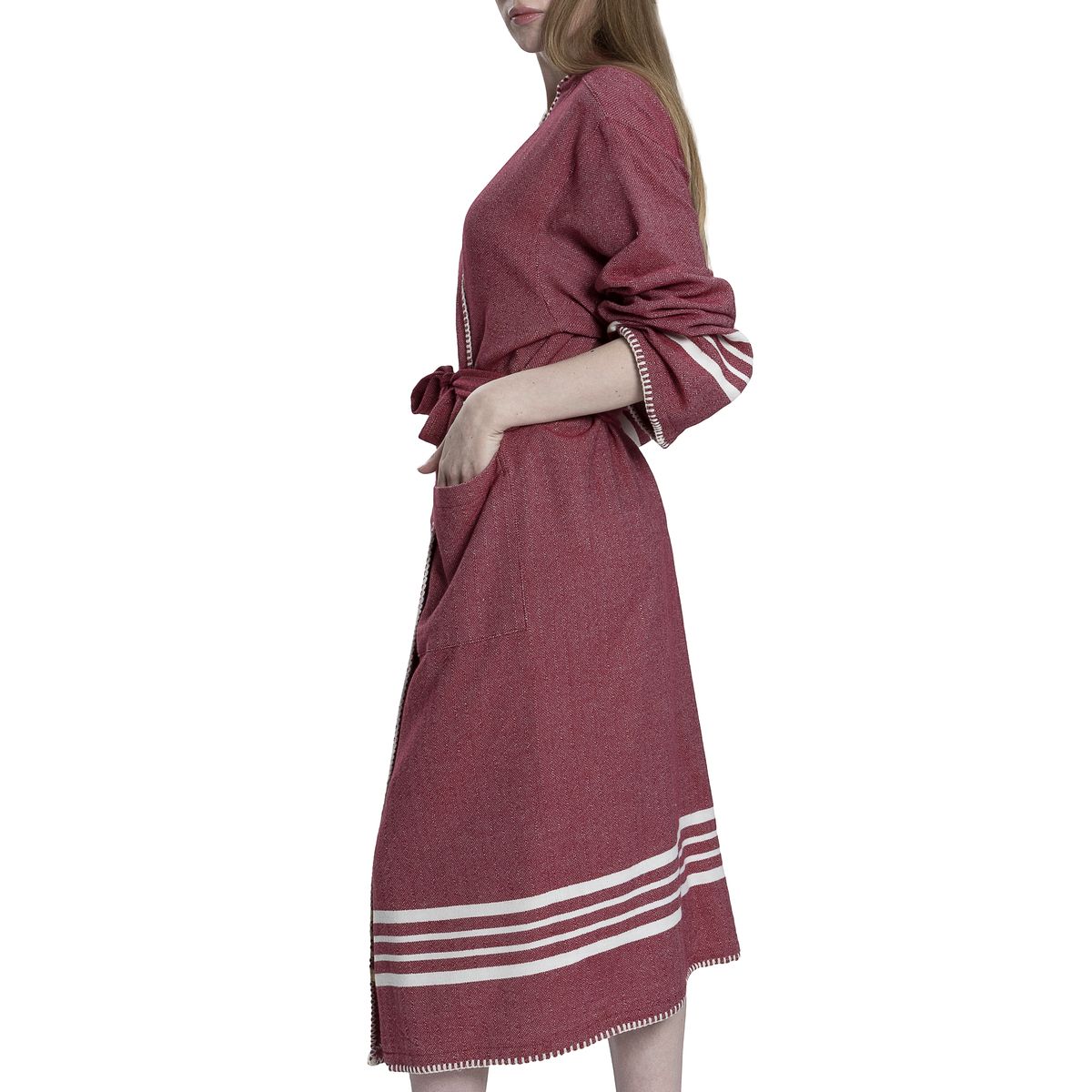 Organic Turkish Cotton Kimono Bathrobe – Lightweight Spa & Home Robe
