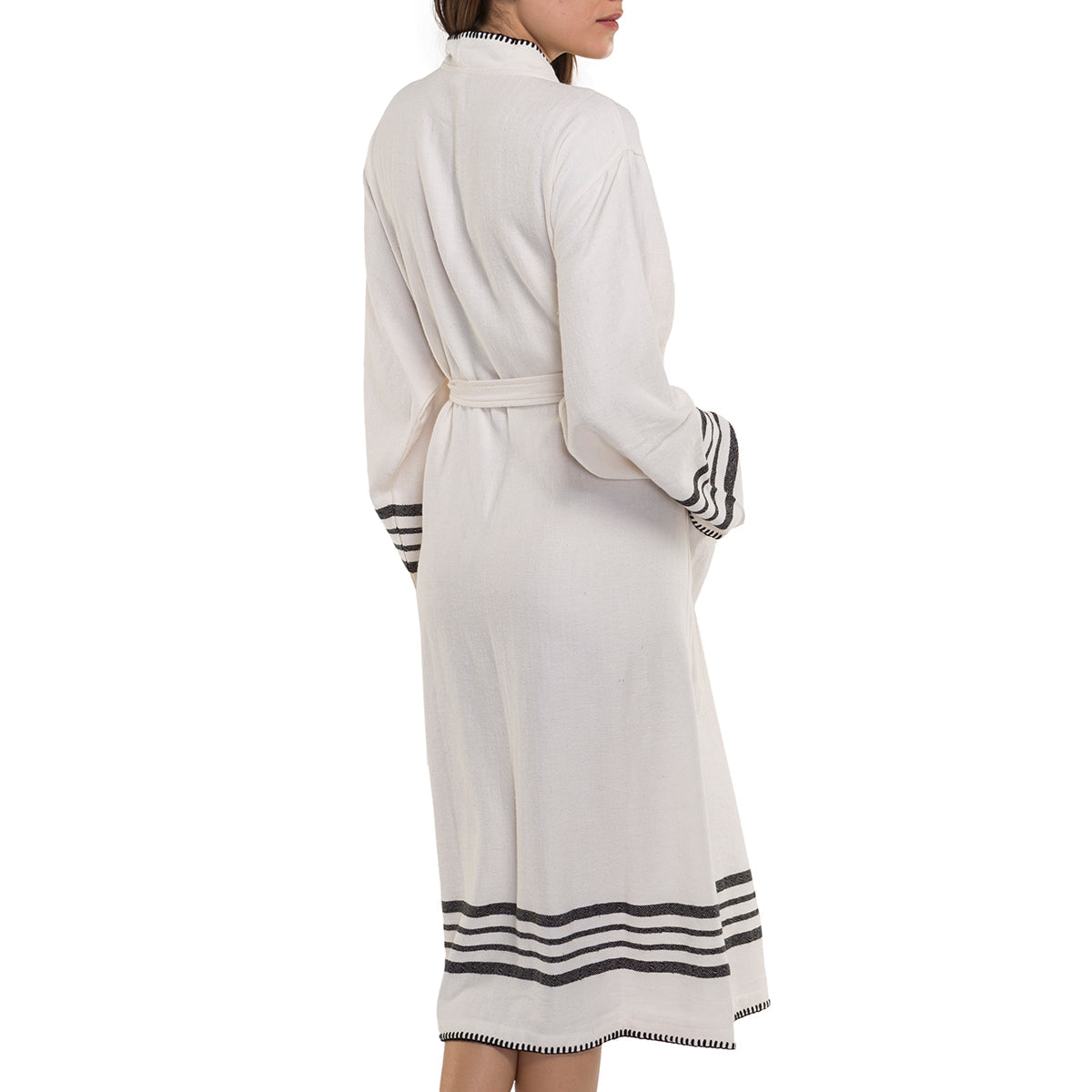Organic Turkish Cotton Kimono Bathrobe – Lightweight Spa & Home Robe