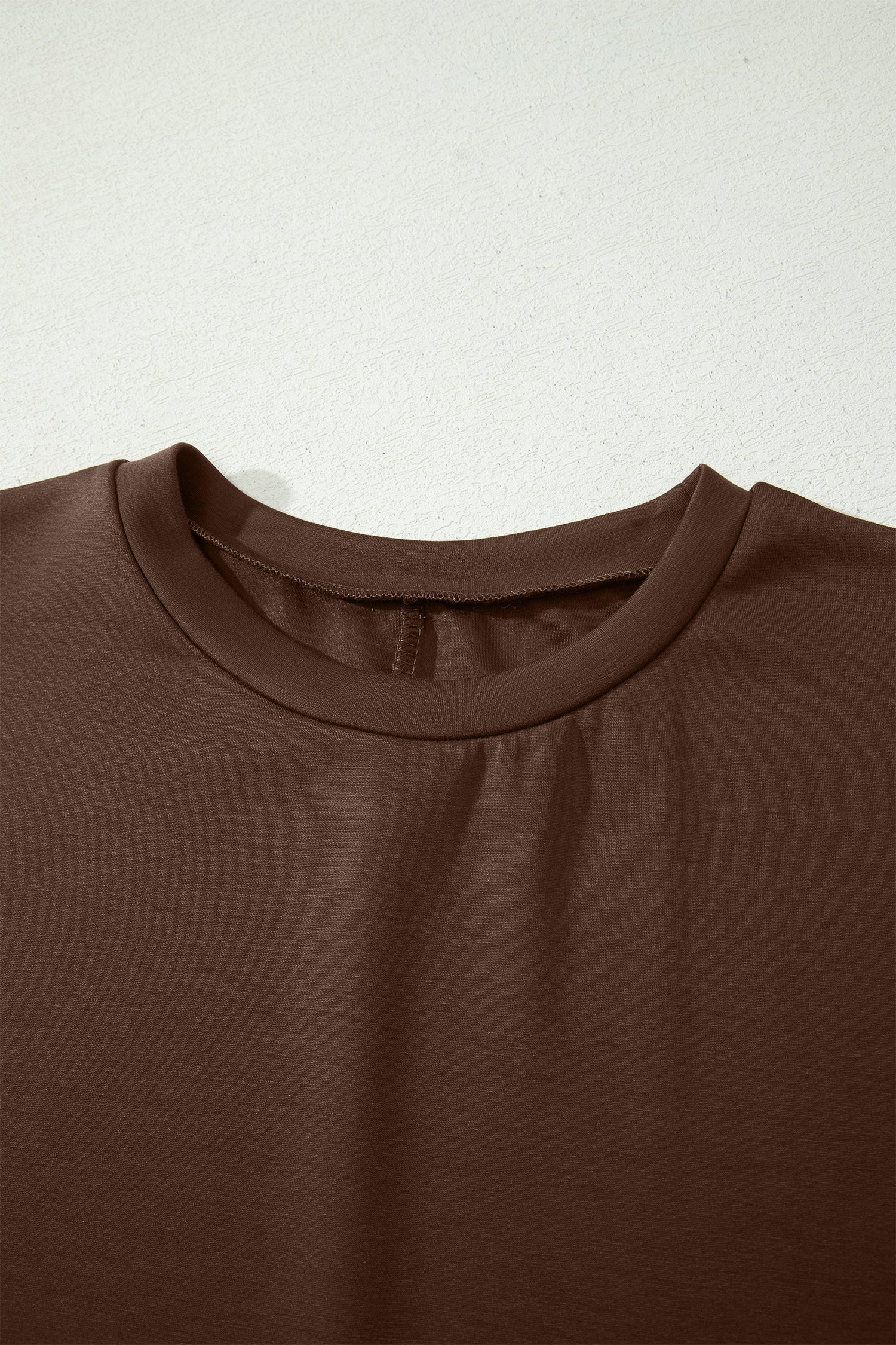 Side Slit Longline Crew Neck T-Shirt Dress