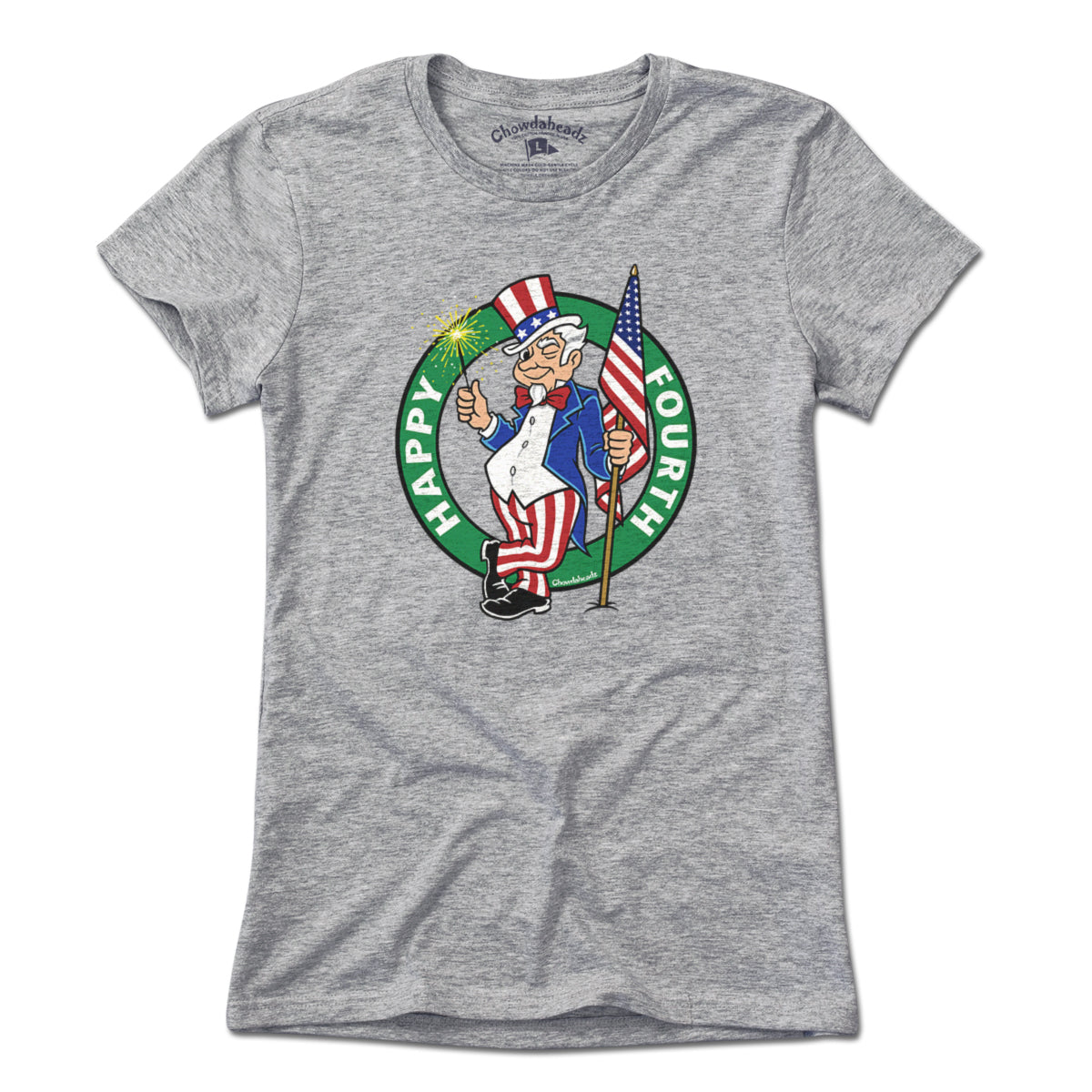 Happy Fourth Uncle Sam USA Circle Logo T-Shirt