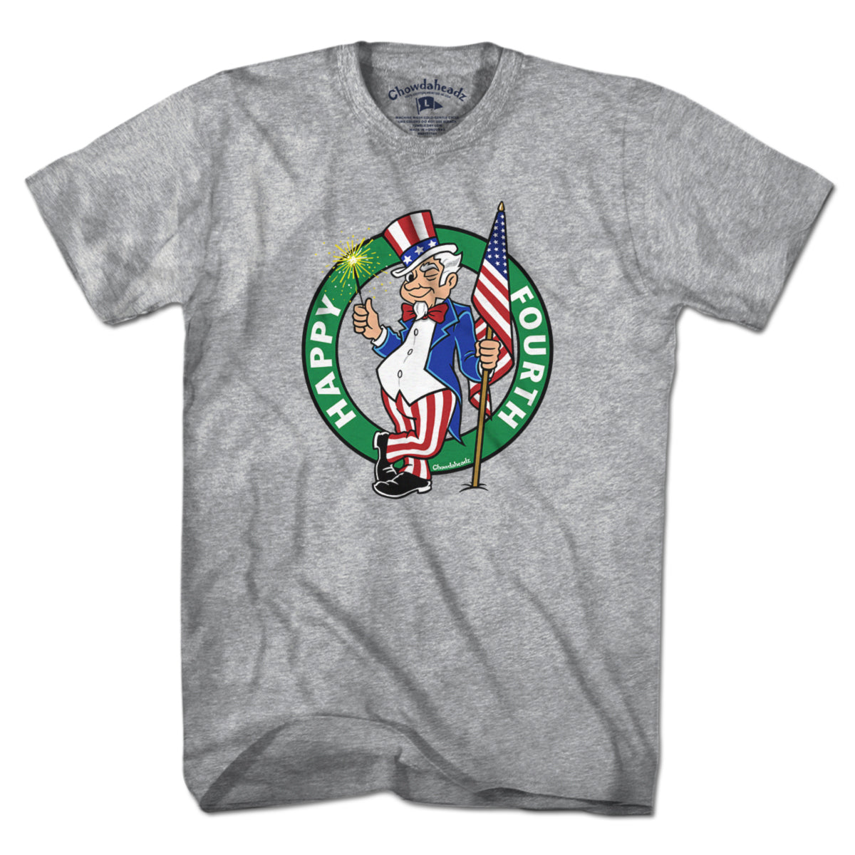 Happy Fourth Uncle Sam USA Circle Logo T-Shirt