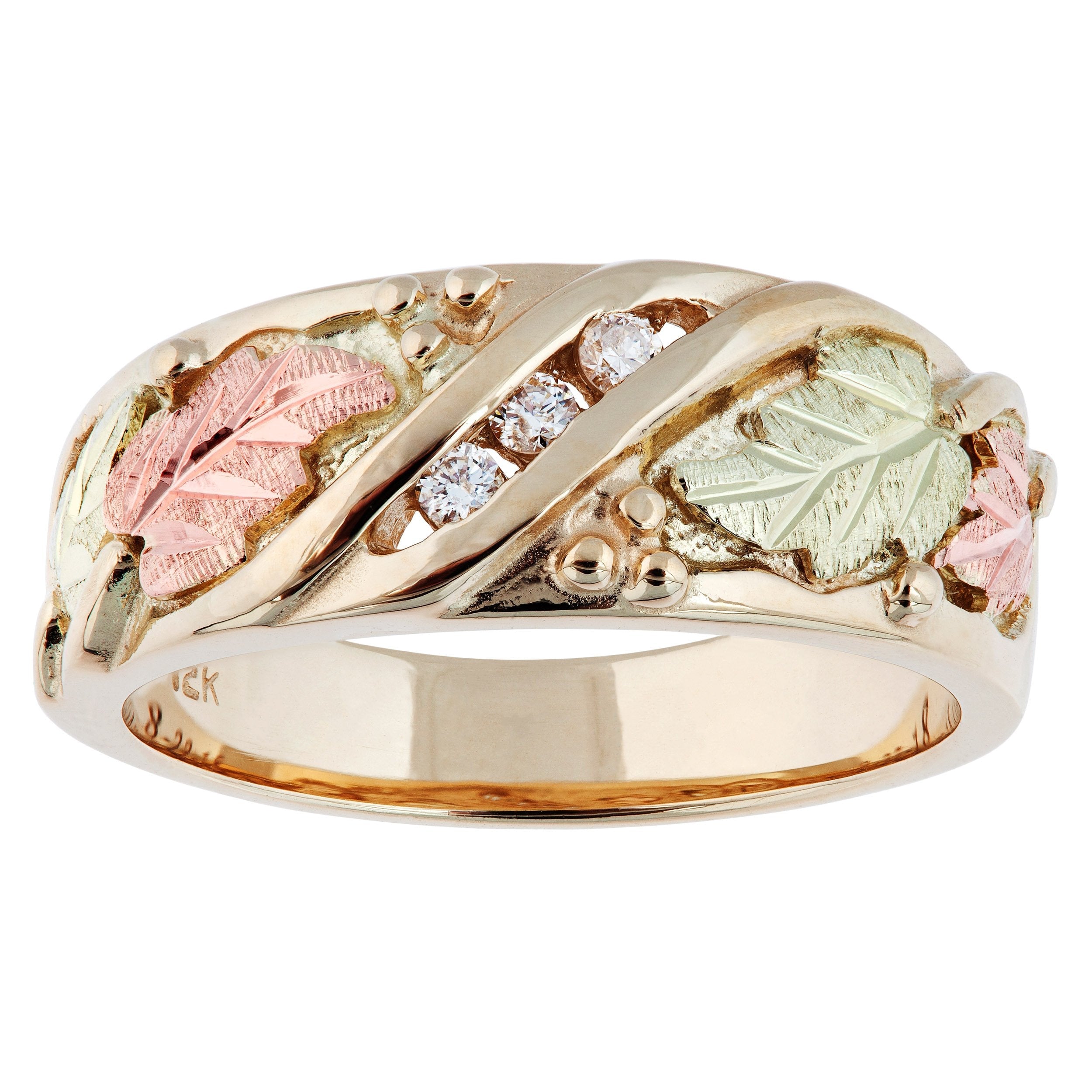 Three Diamond - Black Hills Gold Ladies Ring