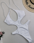 Sexy Solid Hollow Out Backless Swimwear | ZAKAPOP
