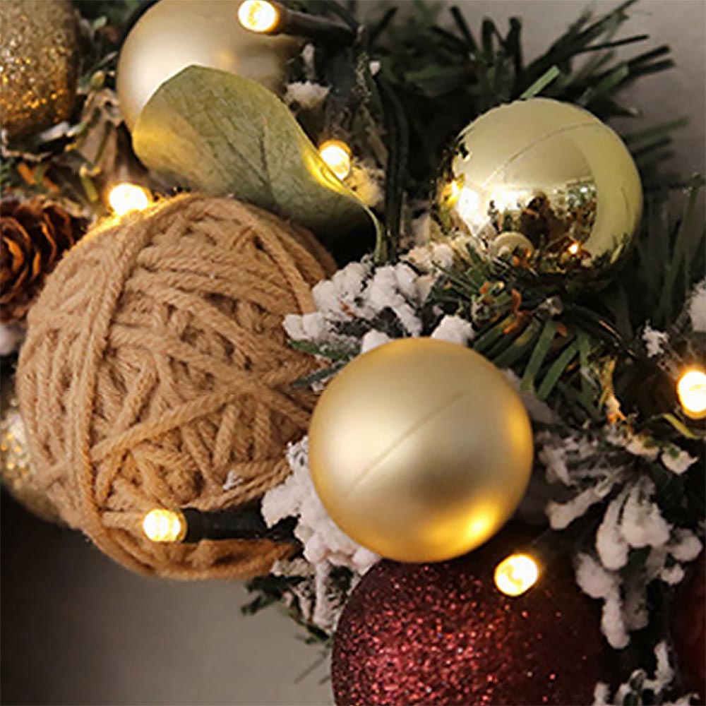 15in Lighted Christmas Wreath Door Decorations | ZAKAPOP