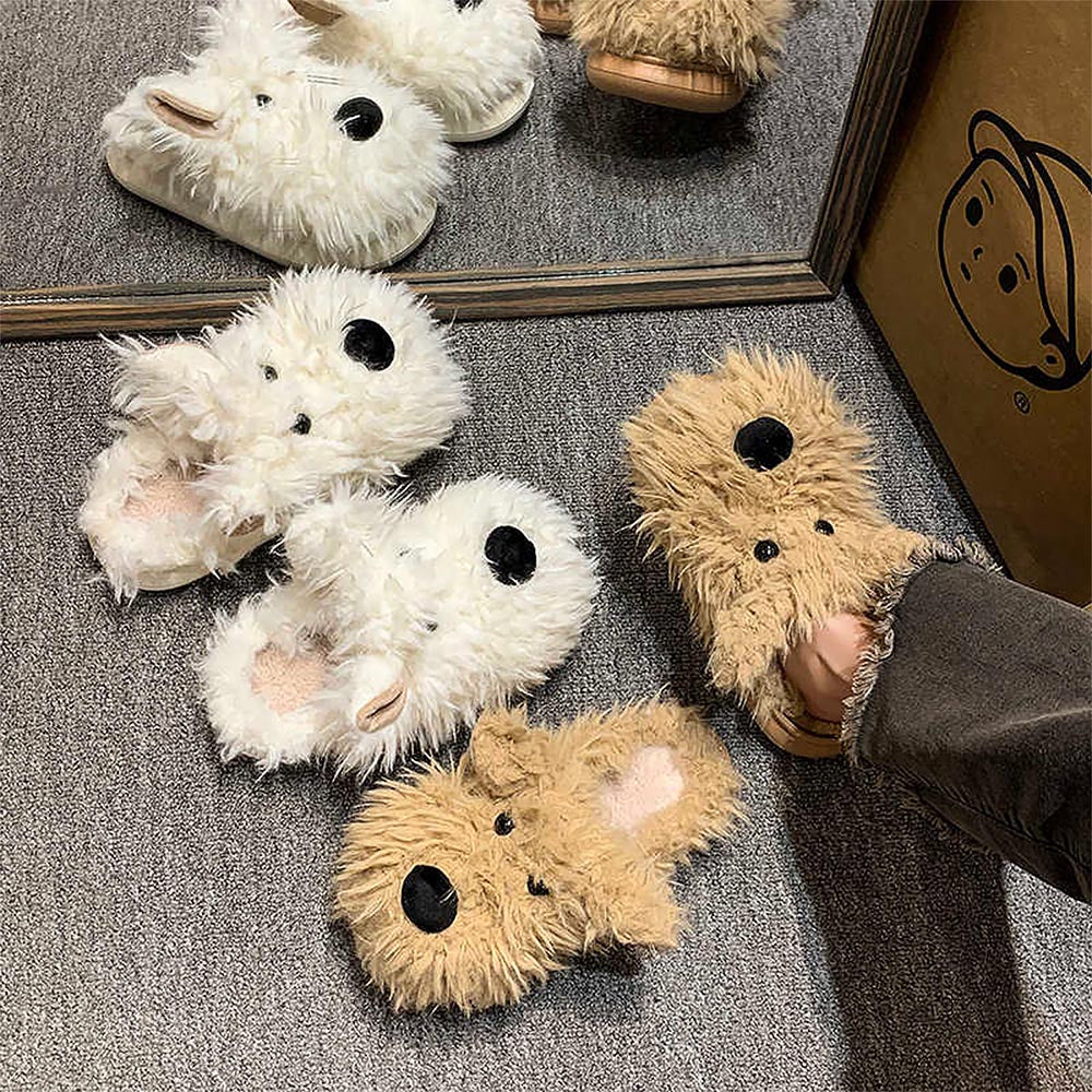 Funny Dog Closed Toe Winter Slippers | ZAKAPOP