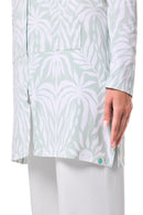 Women's Cabana Long Zip-Up Hoodie | Misty Aqua American Palm