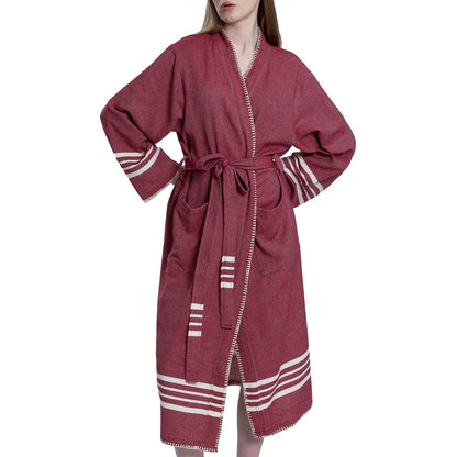 Organic Turkish Cotton Kimono Bathrobe – Lightweight Spa &amp; Home Robe
