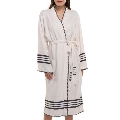 Organic Turkish Cotton Kimono Bathrobe – Lightweight Spa &amp; Home Robe