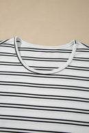 Striped Ribbed Knit Long Sleeve Top