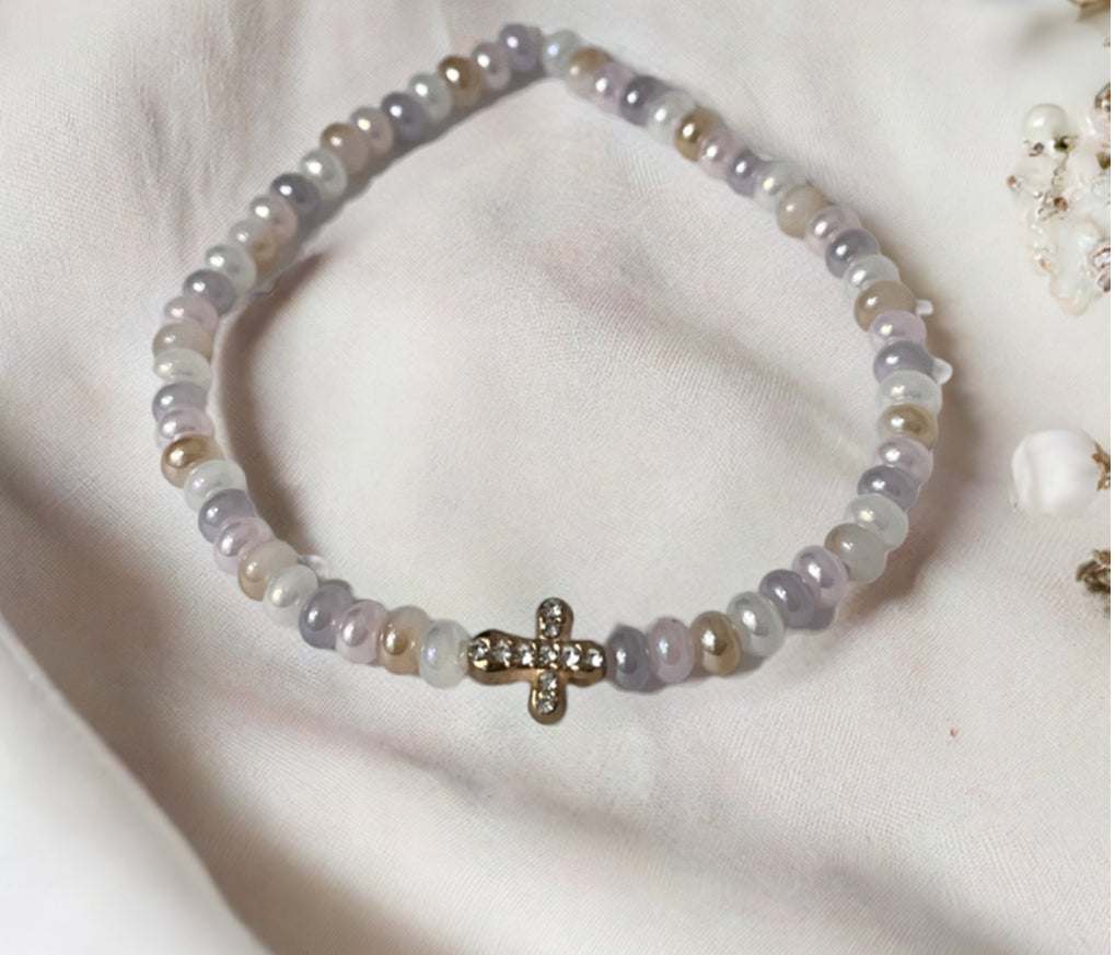 Bead Bracelet with Freshwater Shell &amp; Pearl Beads