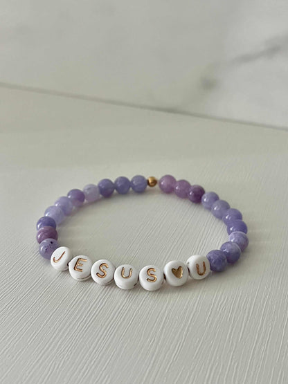 Jesus Loves U Bead Bracelet – Marble Faith-Inspired Jewelry
