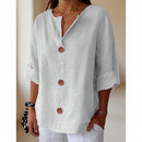 Women's V-Neck Buttoned Blouse