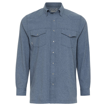 Deep Water Pearl Snap Shirt | Long Sleeve