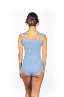 EGi Luxury Wool Silk Lace Trim Tank Top. Proudly Made in Italy (1491)