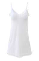 EGI Luxury Viscose Women's Lace-Trimmed Full Slips Chemise. Proudly Made in Italy (1629)