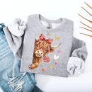 Valentine Highland Cow Sweatshirt: Coquette Western Love XOXO Crewneck