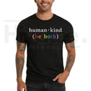 "Human Kind. Be Both." Men's Graphic Tee – Rainbow Positive Quote T-Shirt