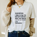 Retro Funny Gift T-Shirt For Brother – Sibling Tee Text Casual Cotton Made In USA