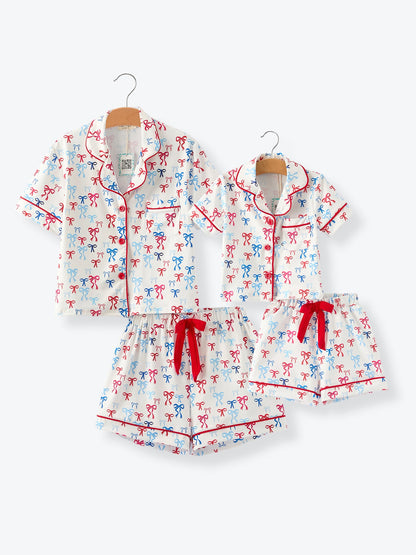 Mommy &amp; Me 4th of july Print Pajama Set