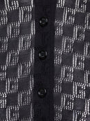 Gucci Women Black Polo Shirt With Button Closure And Gg Motif In Cotton And Silk Blend Woman