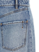 Sportmax Women Maxi Light Blue Skirt With Reversed Front And Rear In Denim Woman