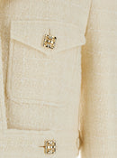Givenchy Women White Jacket With Logo 4G Detail On The Buttons In Wool Blend Woman