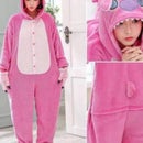 Adults Onesie Zip Up Animal Pajamas One Piece Sleepwear