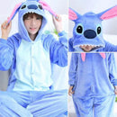 Adults Onesie Zip Up Animal Pajamas One Piece Sleepwear