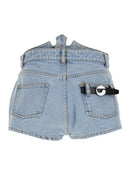 Coperni Women Blue Shorts With Crown-Shaped Design In Cotton Woman