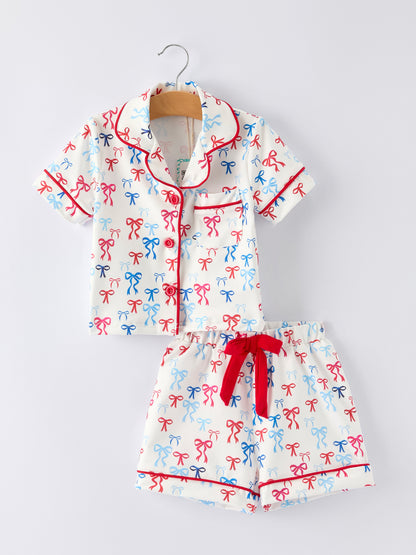Mommy &amp; Me 4th of july Print Pajama Set