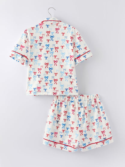 Mommy &amp; Me 4th of july Print Pajama Set