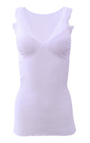EGI Luxury 100%"Filo di Scozia Cotton Women's Camisole Tank with Lace Trim. Proudly Made in Italy.