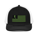 Flag Embroidered Neon Green (Snapback)