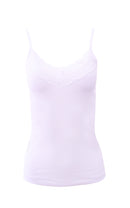 Mare Luxury 100% Mako Cotton Women's Lace-Trimmed Camisole. Proudly Made in Italy (266)