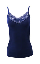 Mare Luxury 100% Mako Cotton Women's Lace-Trimmed Camisole. Proudly Made in Italy (266)