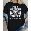 "I'm A Multitasker" Retro – Bold White Graphic Black Men’s Top