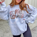 Yarn Coffee Lover Graphic Top: Cozy Knitting & Crochet Crewneck, Coffee Enthusiast Sweater, Crafty Hobbies Gift