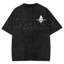 Sword Art Online Kirito B&W T-Shirt – Oversized Acid Wash Anime Tee, Y2K Japanese Manga Streetwear