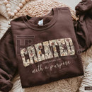 Jesus Sweatshirt: Created with a Purpose, Floral Sweater, Bible Verse Sweatshirt, Gift for Christian Women, Inspirational Faith Crewneck