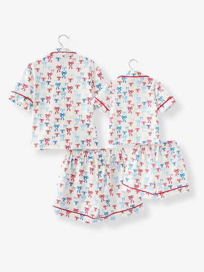 Mommy &amp; Me 4th of july Print Pajama Set