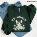 Rage Consumes Me Sweatshirt: Cute Cat Meme Crewneck - Trendy Funny Holiday Shirt
