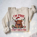 Christmas Lights Cow Sweatshirt [Sale 70%]: Funny Animals Shirt, Christmas Highland Cow Crewneck, Holiday Gift