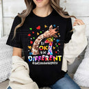 "Ok To Be Different" Giraffe – Autism Awareness Puzzle Hearts Women's Top