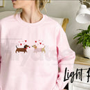 Embroidered Dachshund Valentine’s Day Sweatshirt: Cute Hearts Dog Crewneck