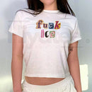 Anti ICE Magazine Letter Baby Tee – Protect Immigrants Y2K Crop