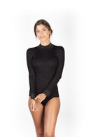 EGI Exclusive Collections Merino Wool Blend Top Mock Neck Lace Trim Long Sleeves. Proudly Made in Italy.