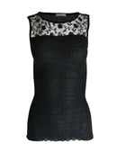 EGI Exclusive Merino Wool Blend Top with Tulle Trim. Proudly Made in Italy.