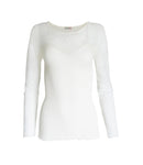 EGI Exclusive Collections Merino Wool Blend Top with Tulle Trim. Proudly Made in Italy.