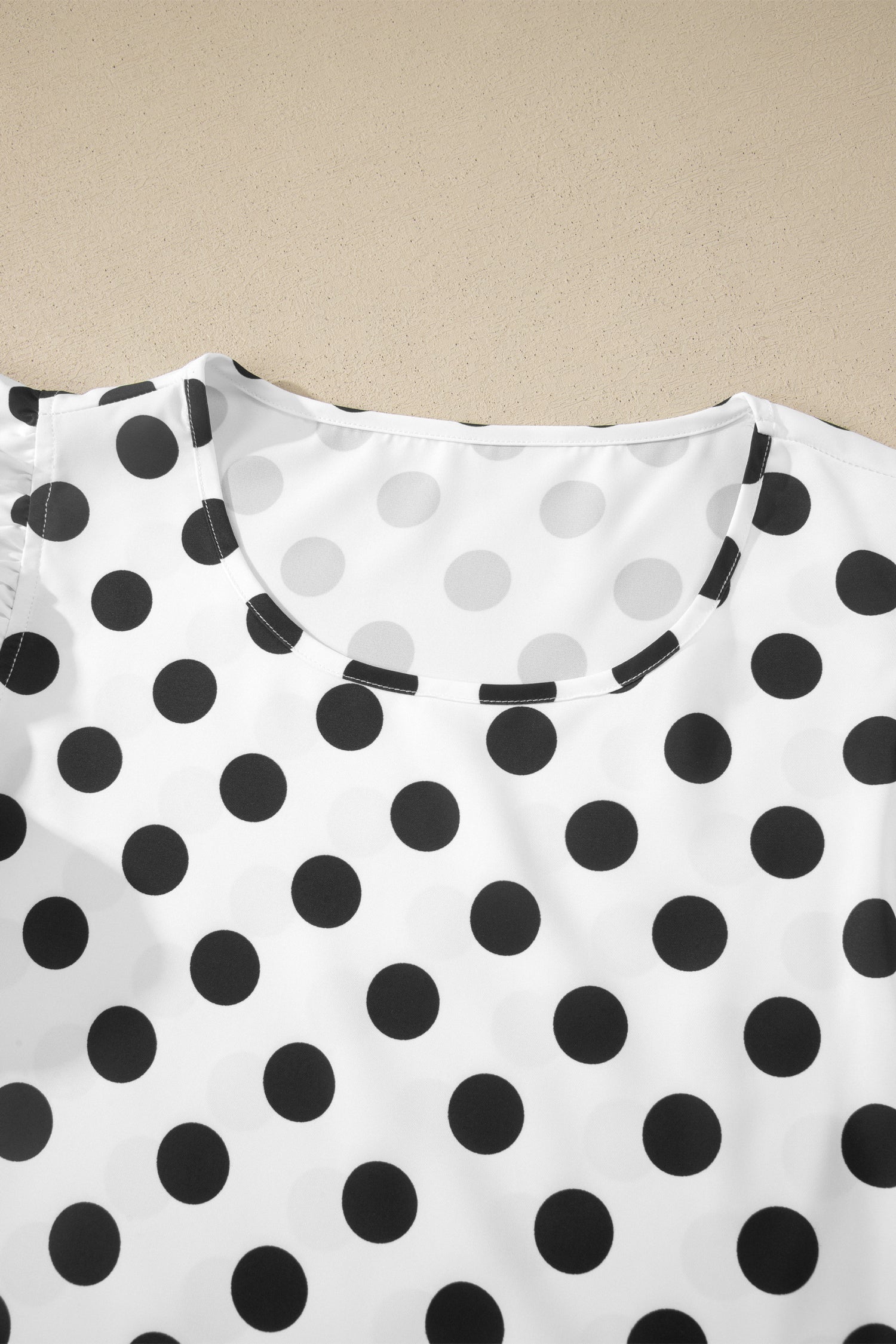 Polka Dot Ruffle Sleeve Blouse